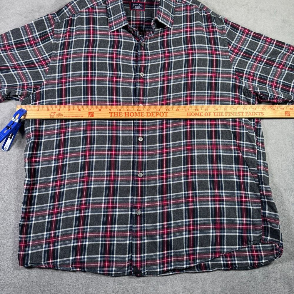 UNTUCKit Shirt Mens Size XL Black Red Plaid Flannel Button Long Sleeve Outdoor - Picture 3 of 7